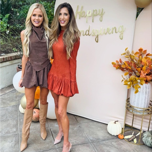 Selfie Leslie Terracotta Long Sleeve Dress - Picture 4 of 4